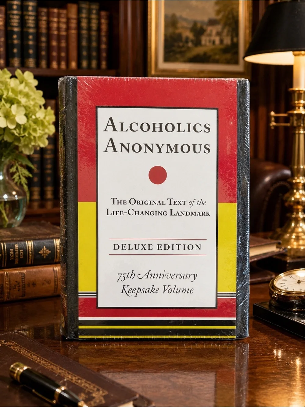 Brand New ALCOHOLICS ANONYMOUS Book 75th Anniversary Deluxe Vegan Leather Bound